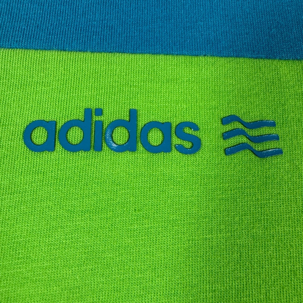 Adidas Golf Polo Shirt Mens Large White Teal Blue Green Excellent Colorblock - Picture 7 of 14